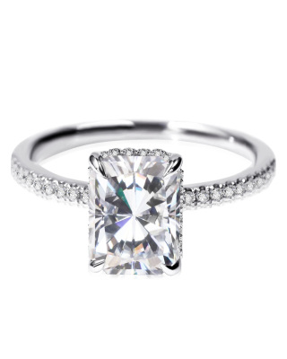 10K White Gold Princess-square Shaped Moissanite Square Wedding Ring-23