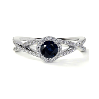 10K White Gold Round Cut Custom Infinity Symbol Engagement Ring Gemstone Anniversary Ring-10