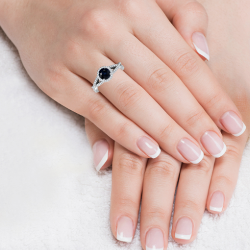 10K White Gold Round Cut Custom Infinity Symbol Engagement Ring Gemstone Anniversary Ring-2