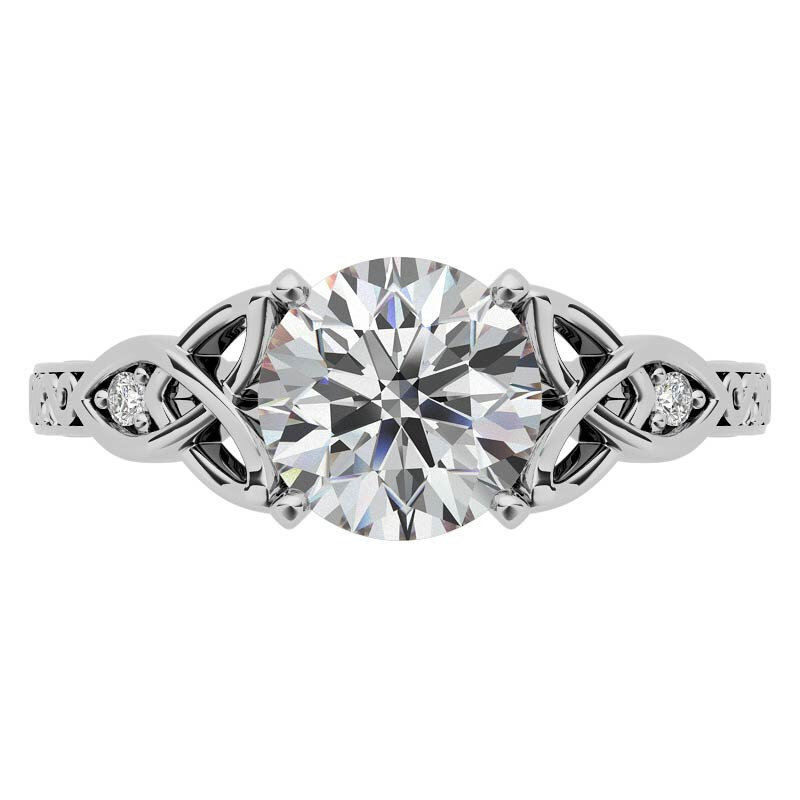 10 Karat Roségold, runder keltischer Knoten, Moissanit-Verlobungsring-4