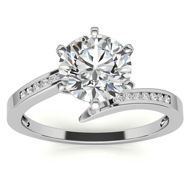 Verlobungsring aus 10-karätigem Roségold mit rundem Halo-Moissanit-3