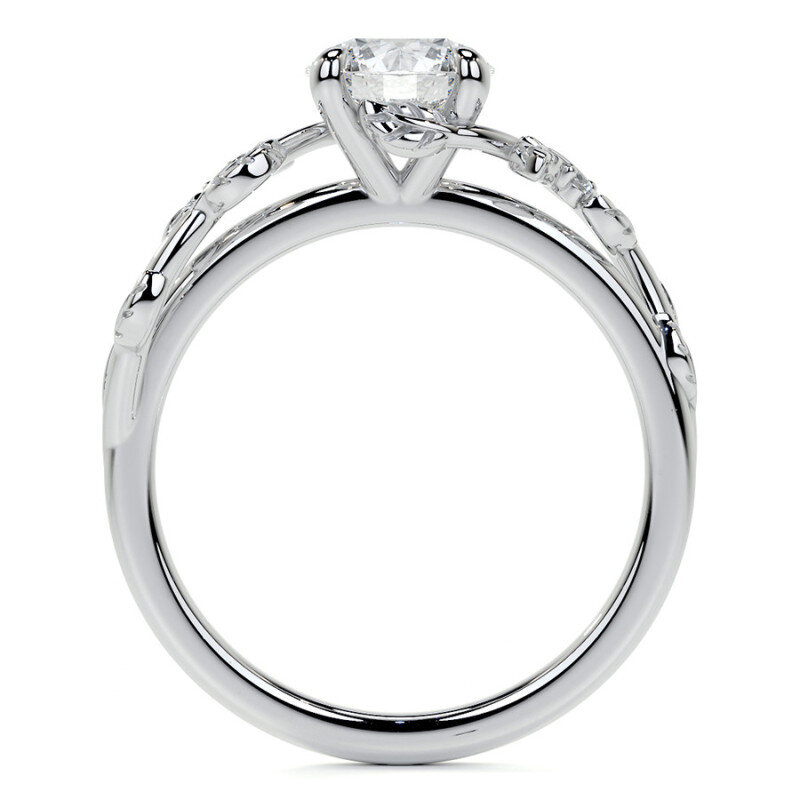 Anello di fidanzamento con moissanite Ivy taglio rotondo in oro rosa 10 carati-4