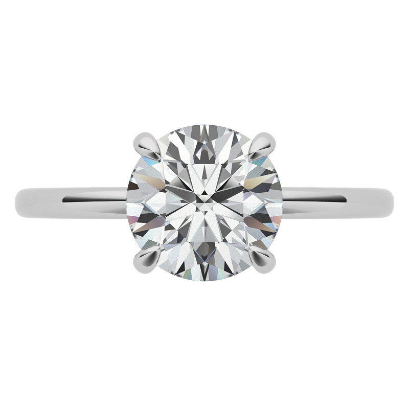 Bague de fiançailles solitaire en or blanc 10 carats avec moissanite taille ronde-3