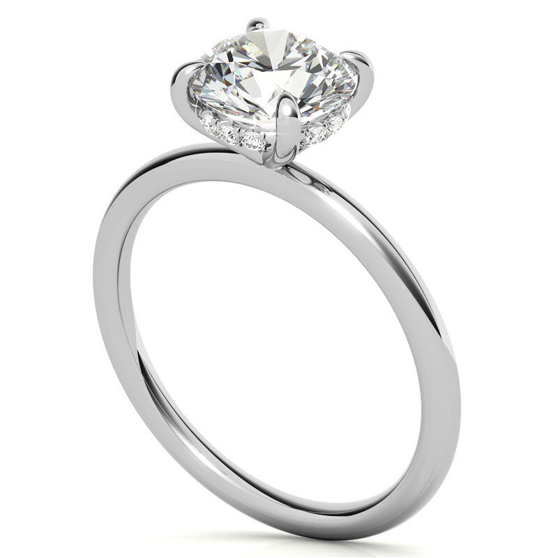 Bague de fiançailles solitaire en or blanc 10 carats avec moissanite taille ronde-6