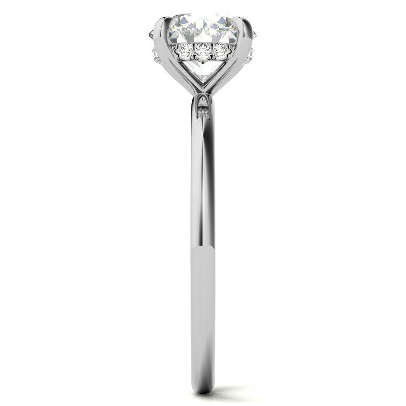 Bague de fiançailles solitaire en or blanc 10 carats avec moissanite taille ronde-7