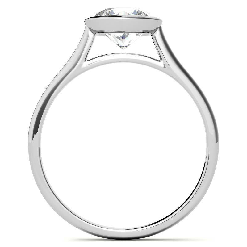 Verlobungsring aus 10-karätigem Weißgold mit rundem Moissanit-Solitär-5