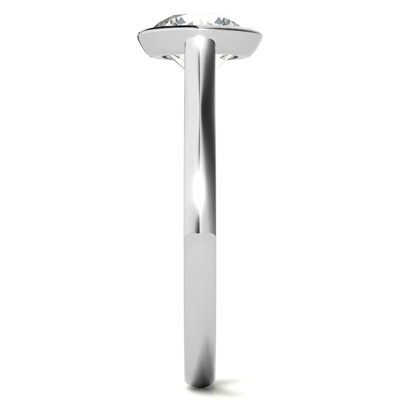 Verlobungsring aus 10-karätigem Weißgold mit rundem Moissanit-Solitär-7