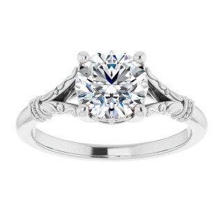 Bague de fiançailles en or blanc 10 carats avec solitaire en moissanite taille ronde-20
