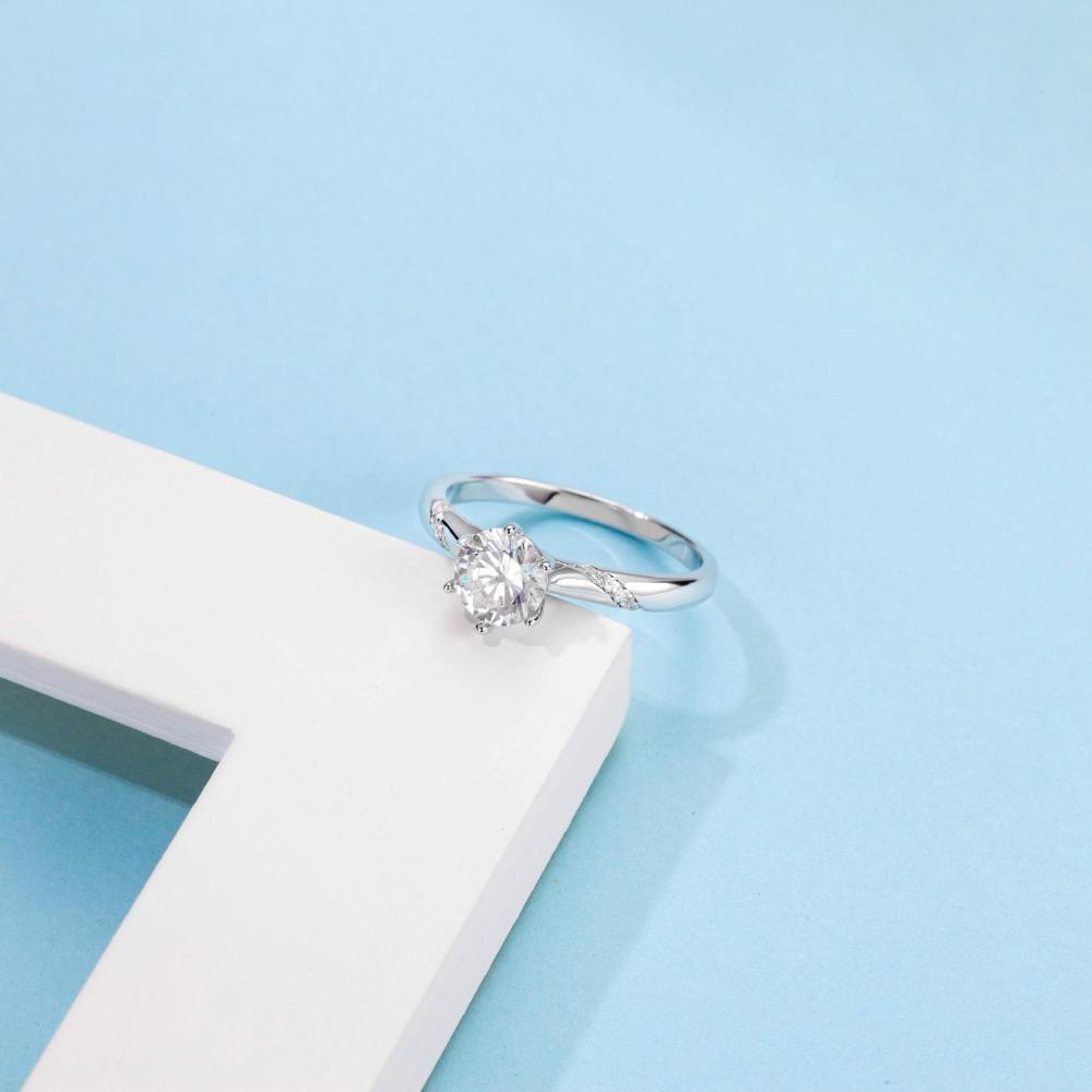 Ouro rosa 10K 0,75 a 3,25 CT. Anel de casamento de diamante criado em laboratório com corte redondo T.W. D VS1-VVS1 Clareza 3EX com certificação IGI-5