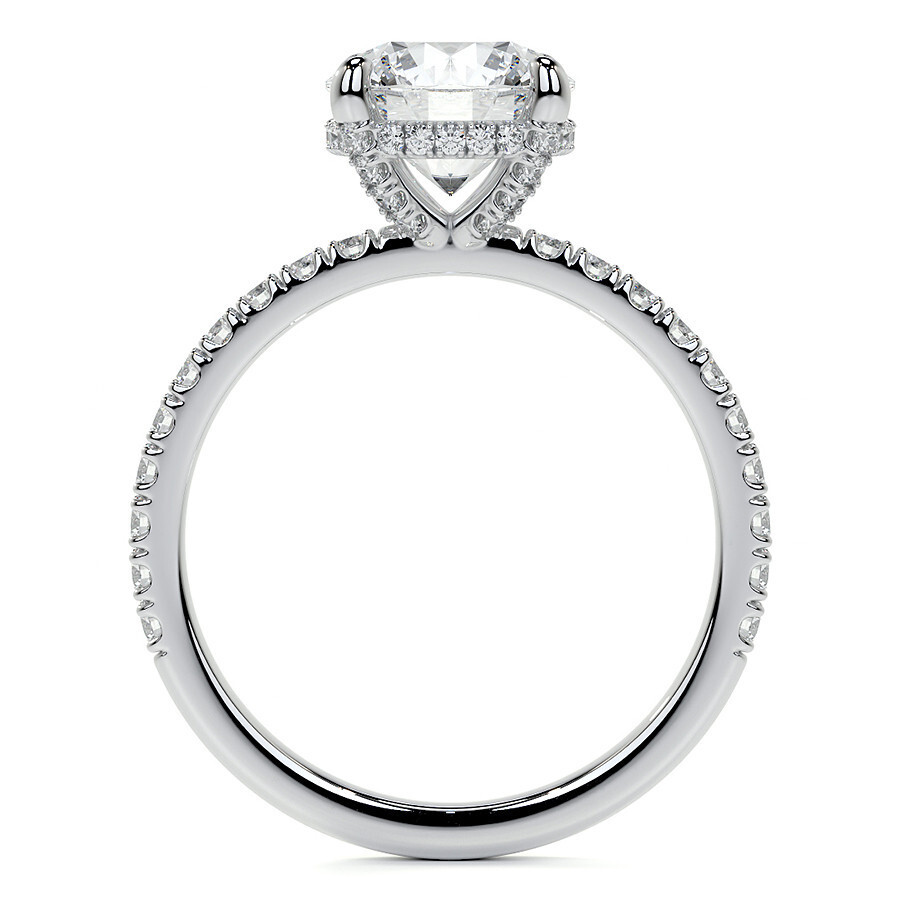 Bague de fiançailles en or blanc 10 carats avec moissanite ronde-3