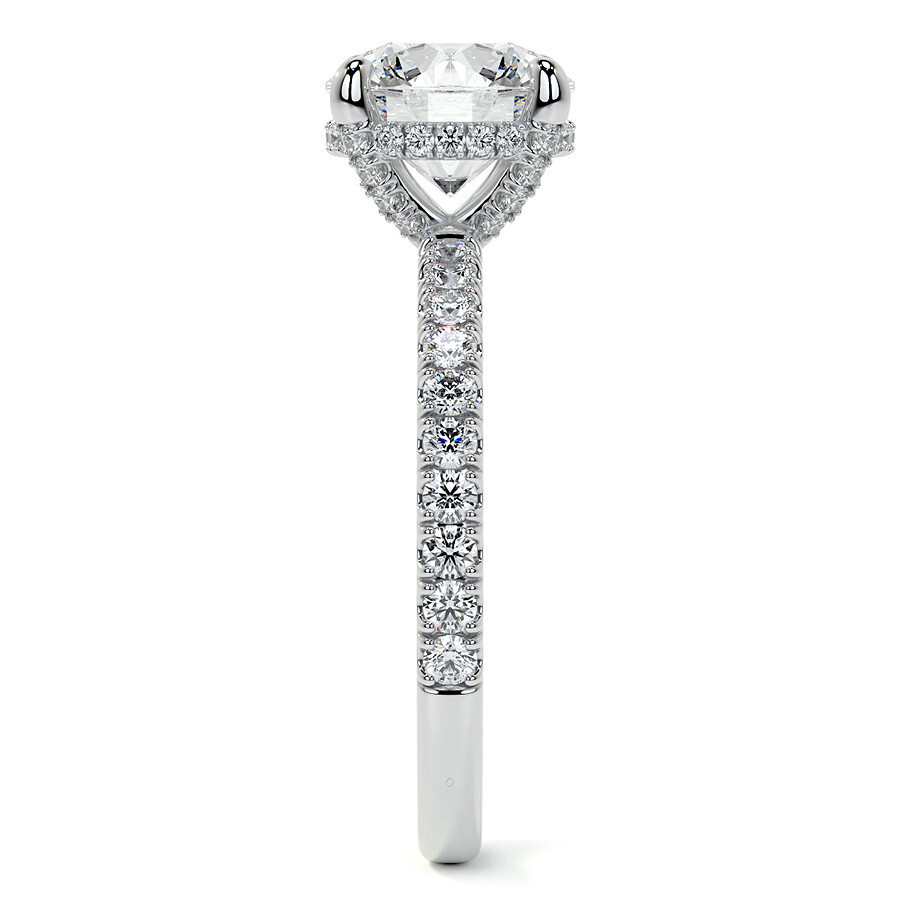 Bague de fiançailles en or blanc 10 carats avec moissanite ronde-4