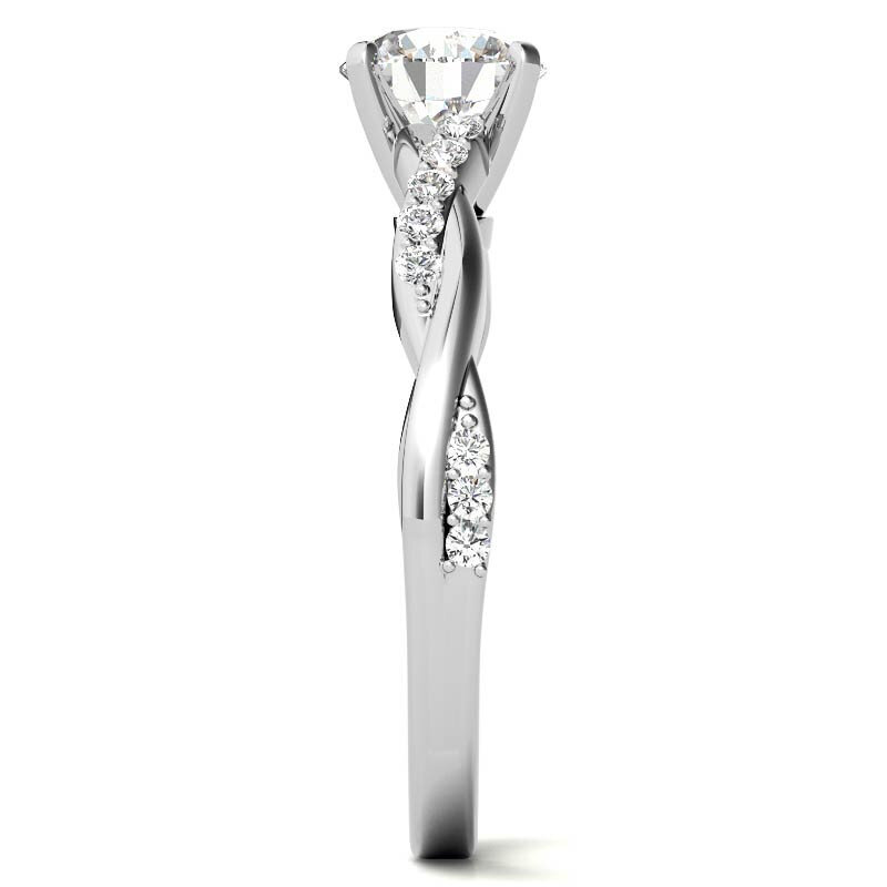 10K Rose Gold Round Shaped Moissanite Engagement Ring-5