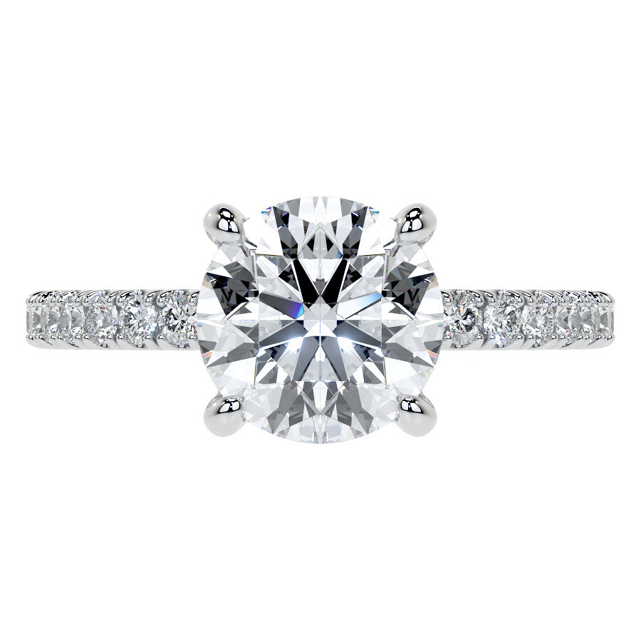 Bague de fiançailles en or blanc 10 carats avec moissanite ronde-6