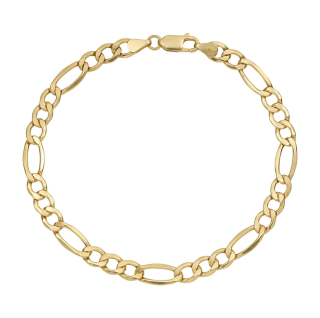 10K Yellow Solid Gold Figaro Link Anklet 1.8mm-13