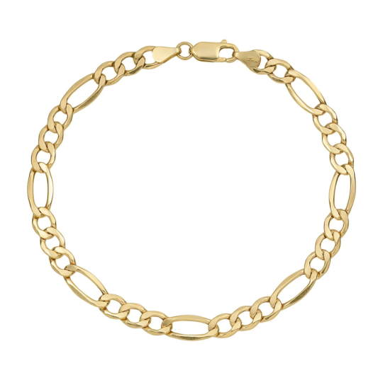 Figaro-Fußkettchen aus massivem 10-karätigem Gelbgold, 1,8 mm