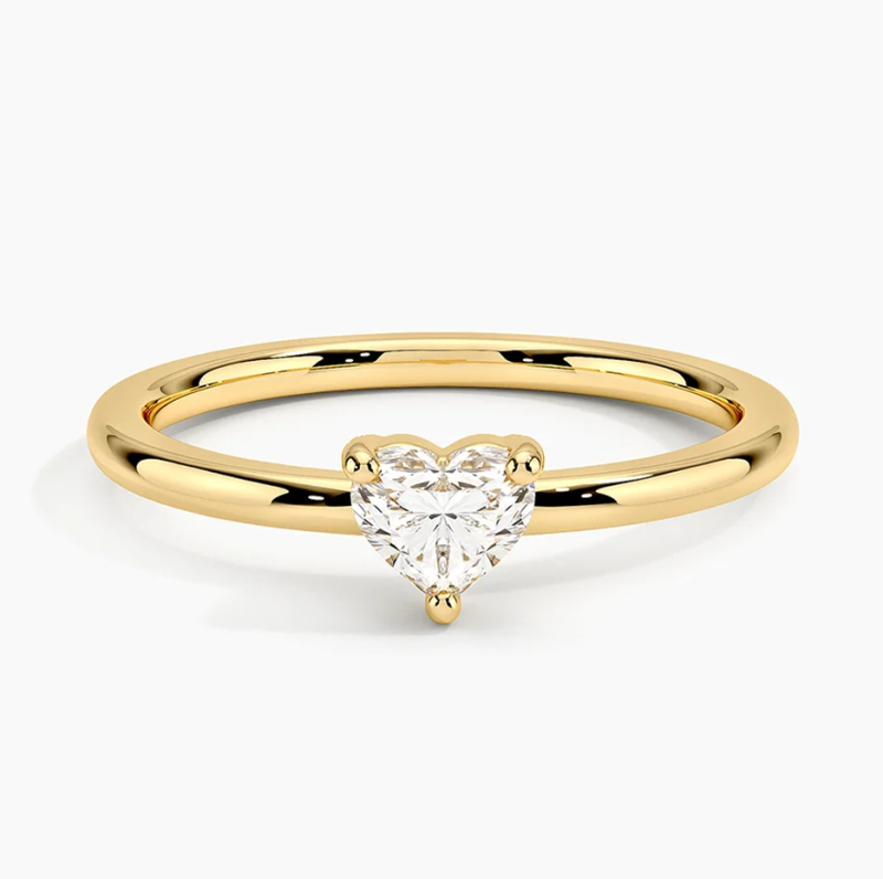 10K Gold 0.5 to 3 CT Heart Cut Diamond Engagement Band D Color VVS-VS Clarity IGI Certified-1