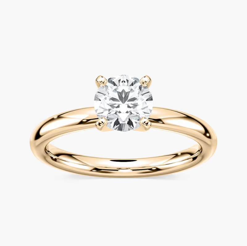 Verlobungsring aus 10-karätigem Gold mit einem runden Diamanten (0,5 bis 3 Karat Gesamtgewicht), Farbe D, Reinheit VVS-VS, 3EX, IGI-zertifiziert-1