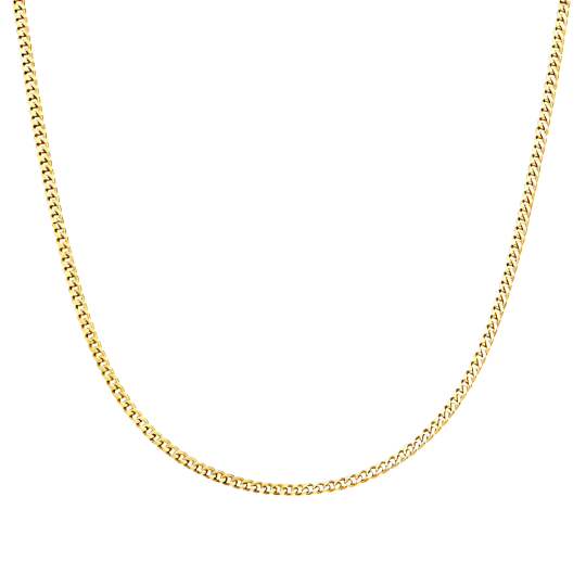 Cadena cubana de oro de 14 quilates y 1,35 mm para hombre