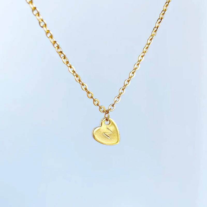 10Kゴールドレターペンダントネックレス-4