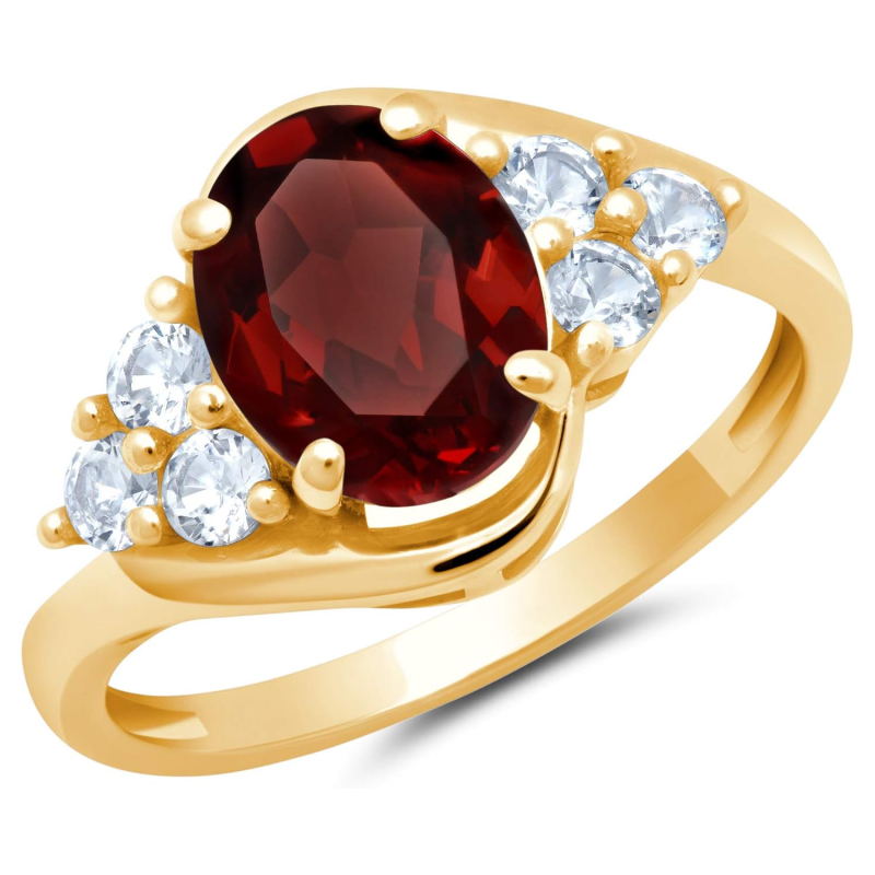 Anillo de compromiso personalizado con gema, corte ovalado, oro de 10 quilates-1