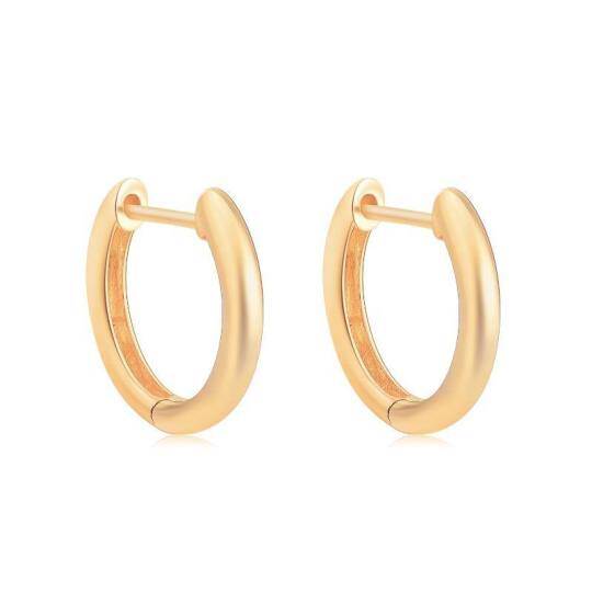 10K Gold Round Hoop Earrings