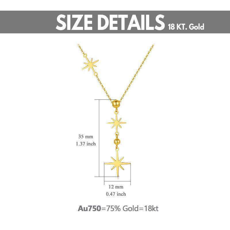 Collar en Y no ajustable Estrella de oro de 14 quilates-5