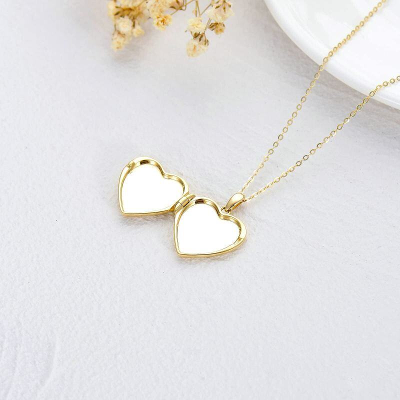Collier médaillon photo personnalisé tournesol en or 10 carats-4
