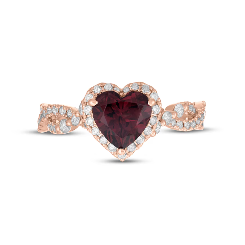 Verlobungsring aus 10-karätigem Roségold mit herzförmigem Schliff und individuell gestaltetem Edelstein-7