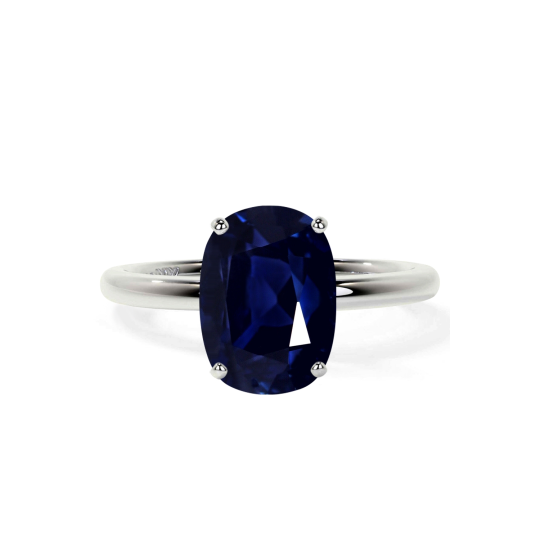 Anillo de compromiso de oro blanco de 10 quilates con corte ovalado y gema para aniversario