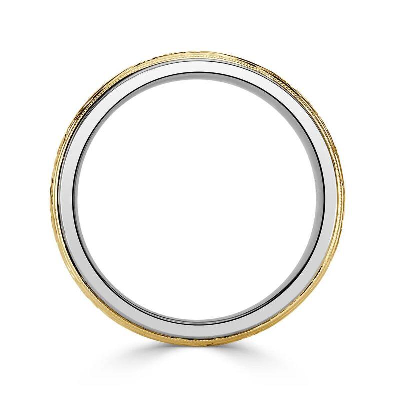 10K White Gold & Yellow Gold Men's Band for Men-4
