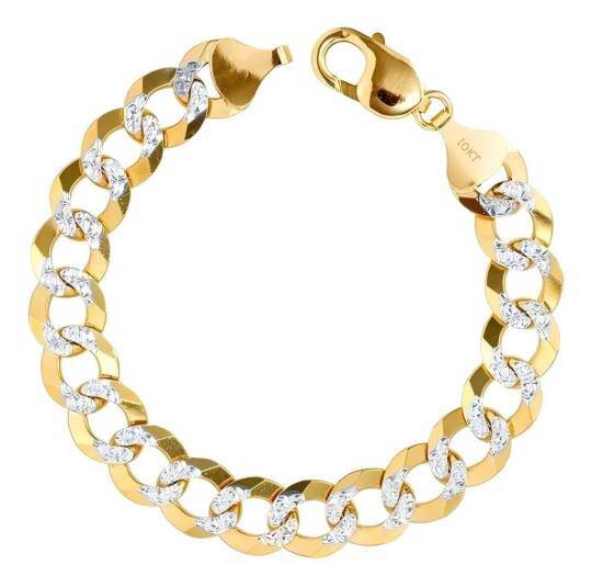 10K witgouden geelgouden 11 mm Cubaanse schakelarmband