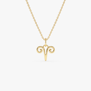 14K Aries Zodiac Charm Necklace-2