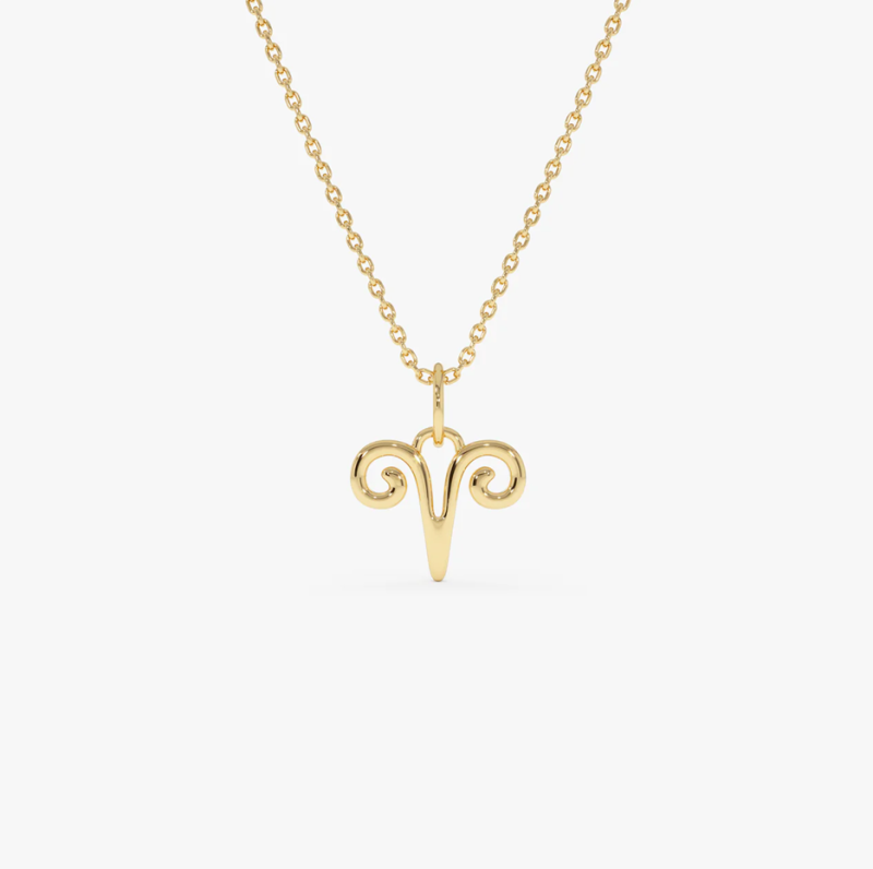 Naszyjnik z zawieszką ze znakiem zodiaku Baran 18K-1