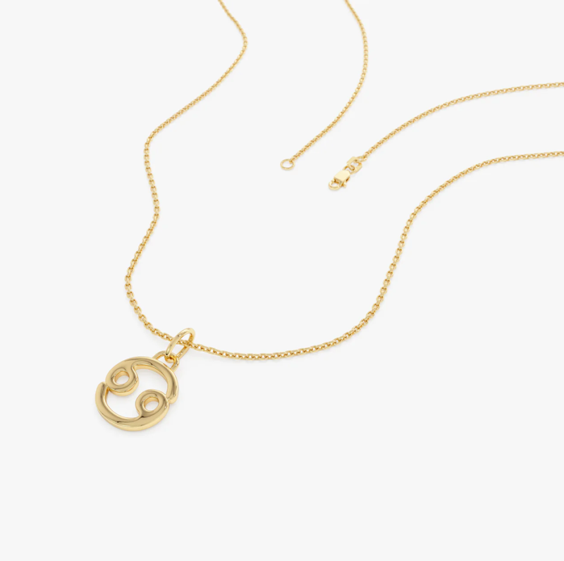 Collar con dije del zodiaco Cáncer de 10 quilates-3