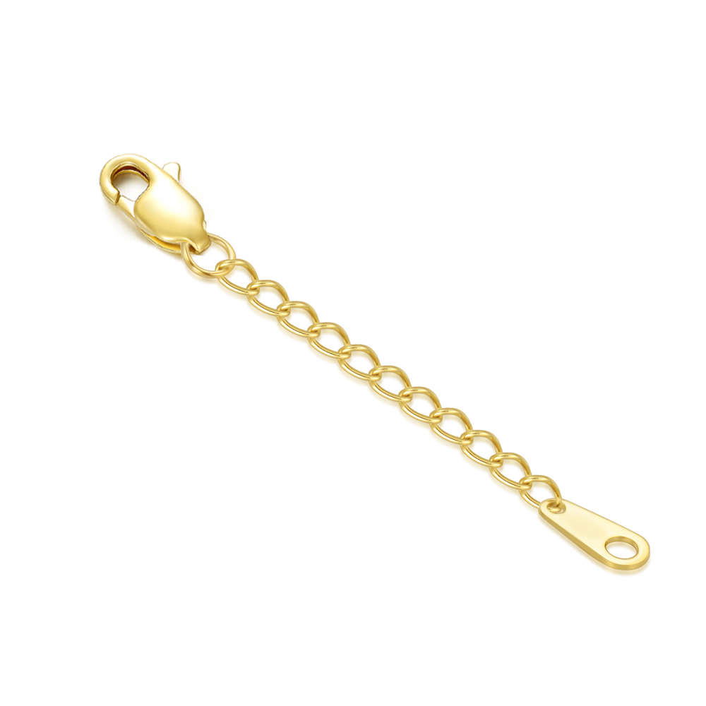 10K Curb Link Chain Jewelry Extension Chain 1Inch For Women-1