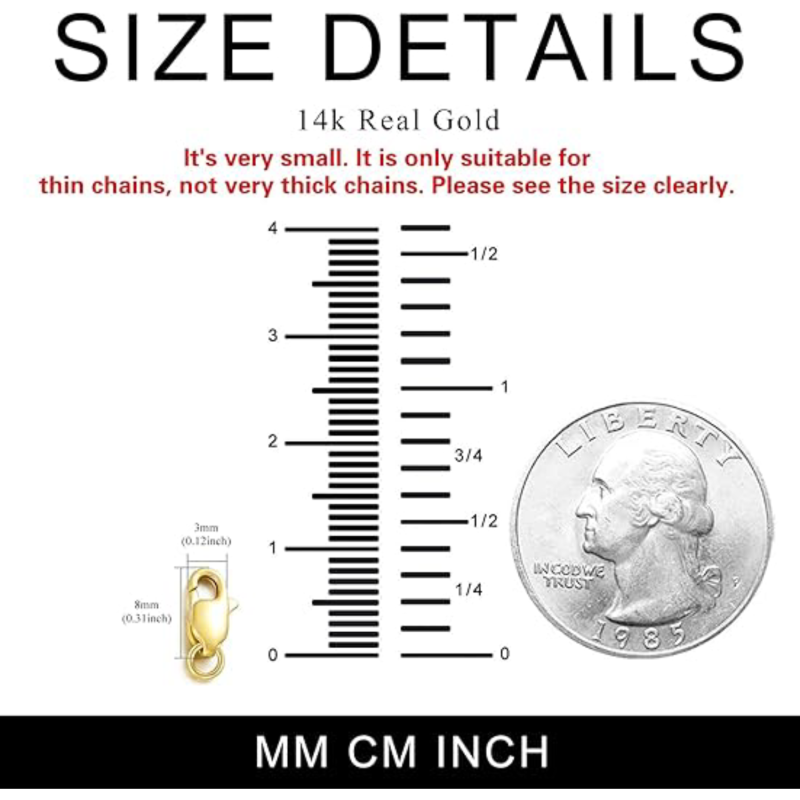 10K Curb Link Chain Jewelry Extension Chain 1Inch For Women-4