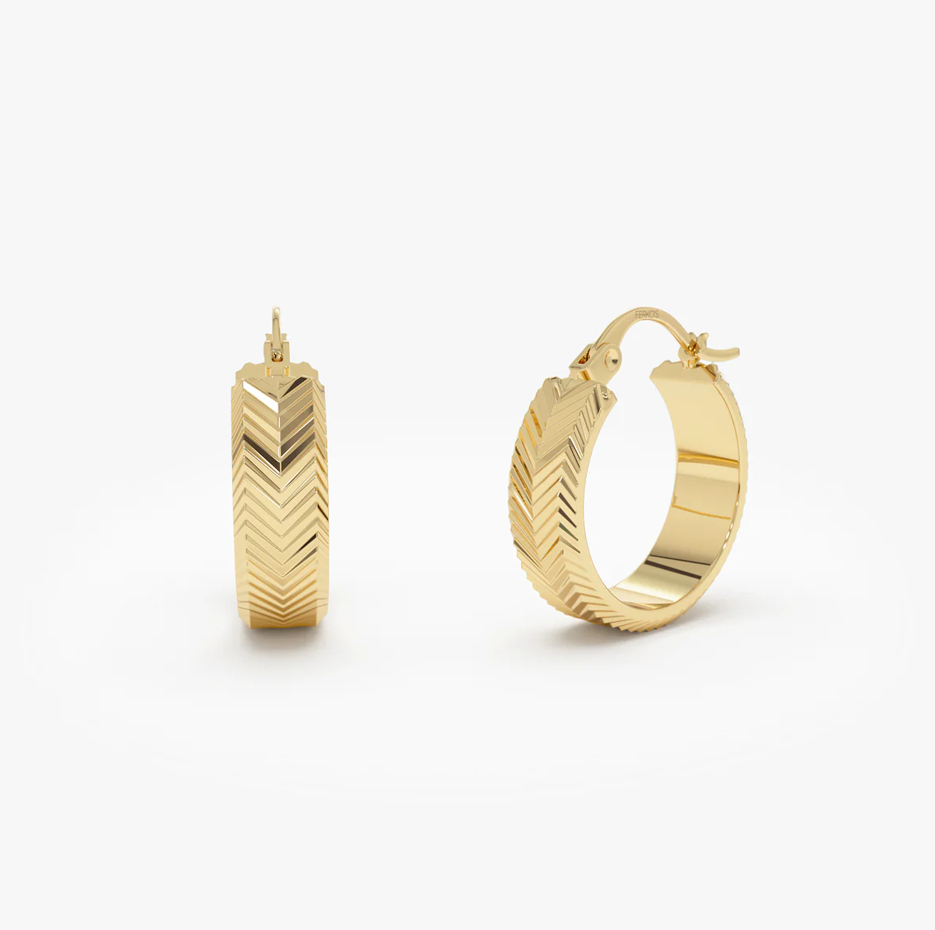 14 Karat Diamantschliff-Creolen-1