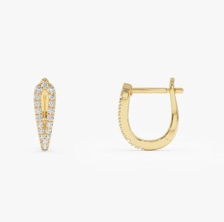 10K Double Mini Diamond Hoop Earrings-7