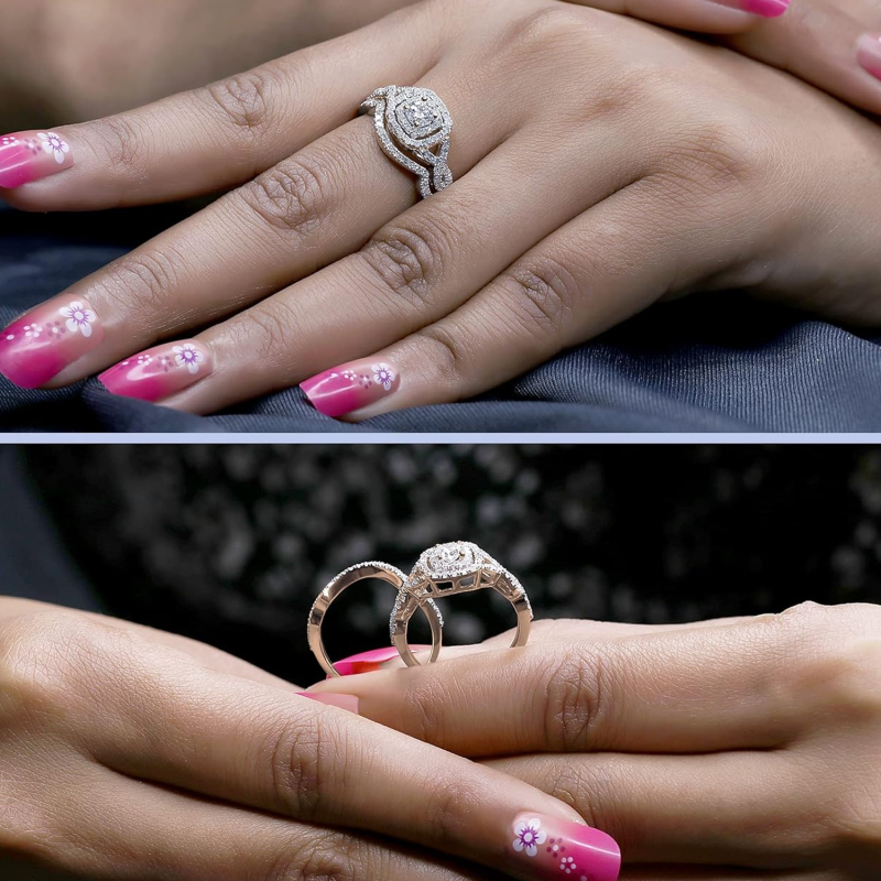 10K Gold 0.5 to 3 CT Round Lab Created Diamond Engagement Ring D Color VVS1 Clarity 3EX IGI Certified-3