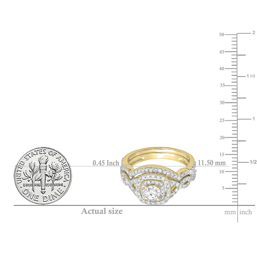 Verlobungsring aus 10 Karat Weißgold mit runden, im Labor hergestellten Diamanten, Farbe D, Reinheit VVS1, 3EX, IGI-zertifiziert-4