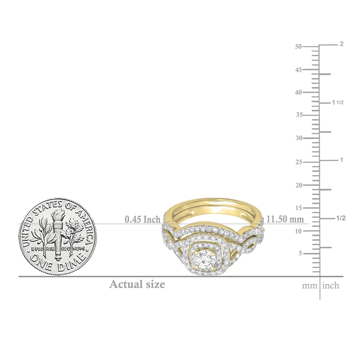 Anel de noivado quadrado com gravura personalizada em ouro 18K, formato redondo, criado em laboratório, cor D VVS1, clareza 3EX, certificado pela IGI-4