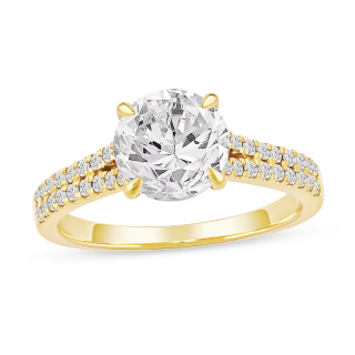 10K Gold 1 to 3.5 CT. T.W Round Shaped Lab Created Diamond Custom Engagement Ring D VVS1 Clarity 3EX IGI Certified-44