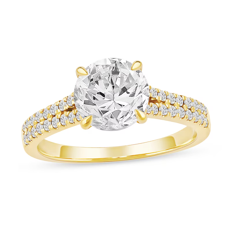 10K Gold 1 to 3.5 CT. T.W Round Cut Lab Created Diamond Engagement Ring D VVS1 Clarity 3EX IGI Certified-1