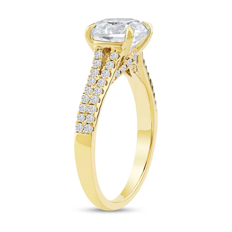 10K Gold 1 to 3.5 CT. T.W Round Cut Lab Created Diamond Engagement Ring D VVS1 Clarity 3EX IGI Certified-3