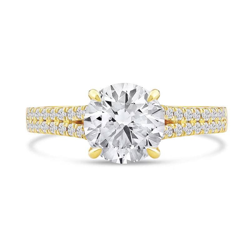 10K Gold 1 to 3.5 CT. T.W Round Cut Lab Created Diamond Engagement Ring D VVS1 Clarity 3EX IGI Certified-4