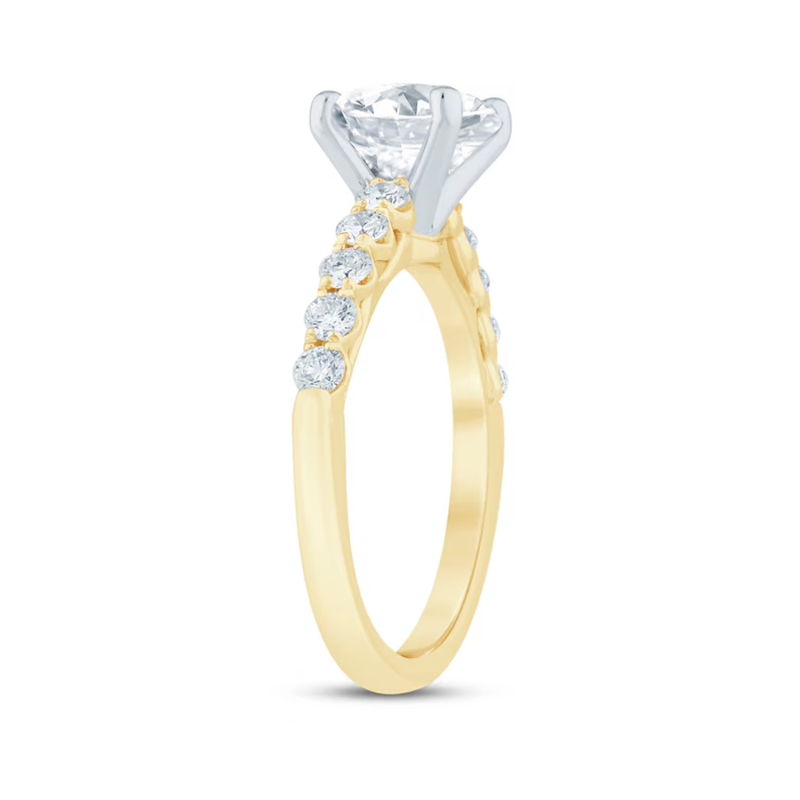 10K Gold 0.75 to 3.25 CT. T.W Round Cut Lab Created Diamond Engagement Ring D VS1-VVS1 Clarity 3EX IGI Certified-3
