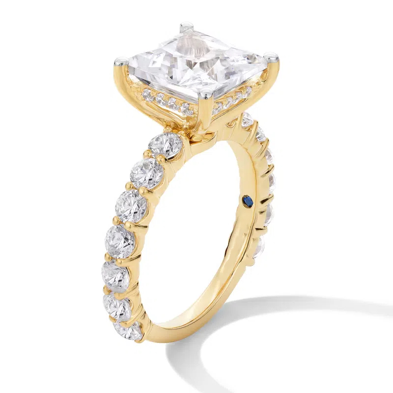 18K Gold 5-1/2 CT. T.W. Princess Lab Created Diamond Engagement Ring D Color VVS1 Clarity 3EX IGI Certified-3