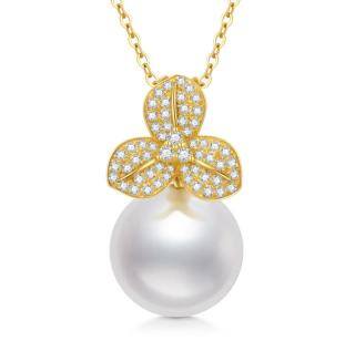 14K Gold 16 ''1'' 1 ''Extender Inches Circular Shaped Pearl Strand Necklace-5