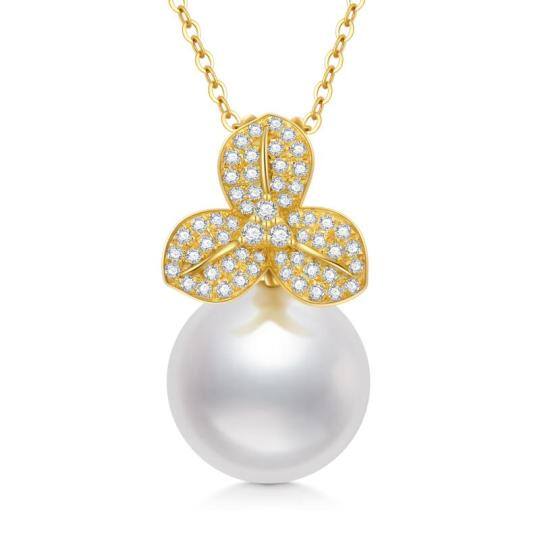 Collier en or 14K 16 ''1'' 1 ''Extender Inches Circular Shaped Pearl Strand