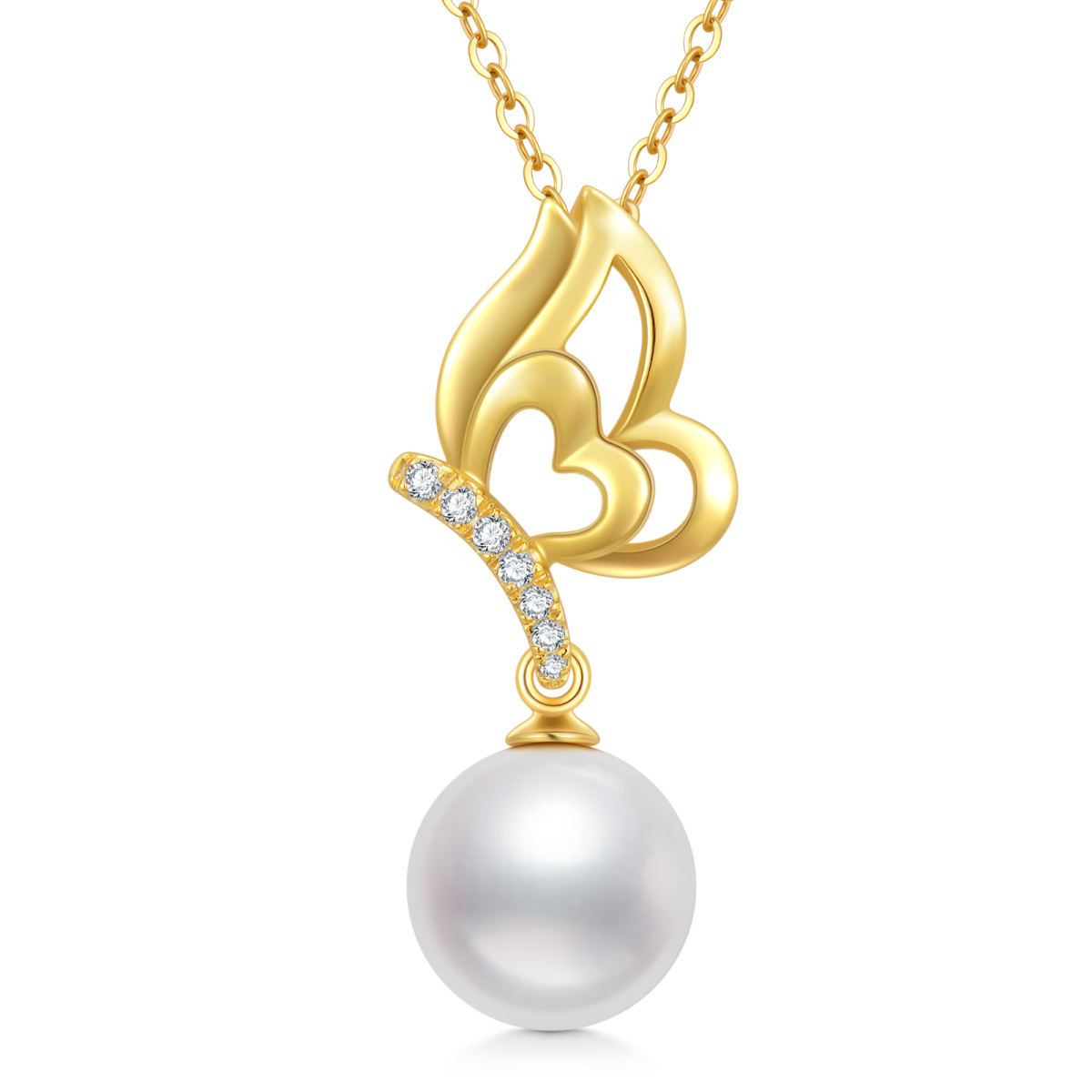 14K Gold 16 ''1'' 1 ''Extender Inches Circular Shaped Pearl Strand Necklace-1